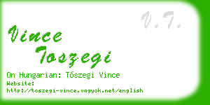 vince toszegi business card